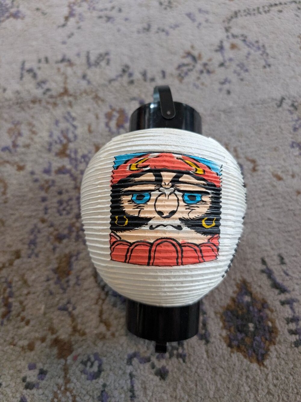 Vintage Japanese Paper Lantern Chochin Ornament w/ Hanger Futaba Brand